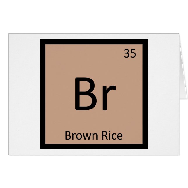Br - Brunt Ris Kemi Periodiska Systemets Symbol Hälsningskort (Framsidan Horizontal)