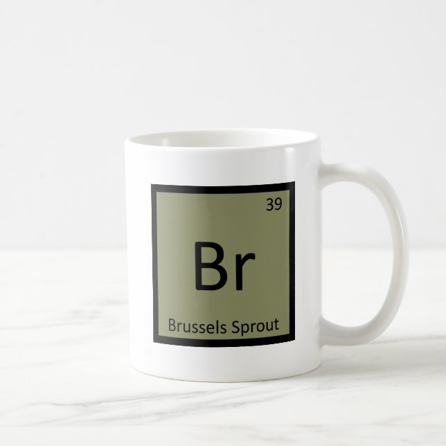 Br - Bryssel Sprout Vegetable Chemistry Symbol Kaffemugg (Höger)