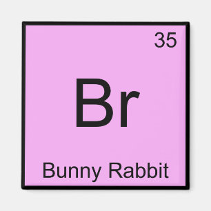 Br - Bunny Rabbit Rolig Kemielement Symbol T Magnet