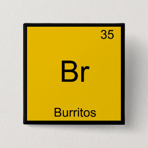 Br - Burritos Kemiskt Elemente Symbol Roligt Knapp