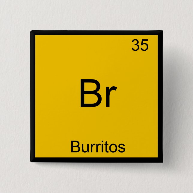 Br - Burritos Kemiskt Elemente Symbol Roligt Knapp (Framsida)