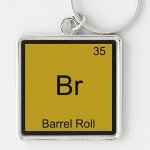 Br - Fattrulle Roligt Element Meme Kemi T-Shirt Fyrkantig Silverfärgad Nyckelring