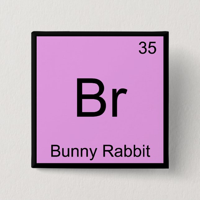Br - Kanin Rolig Kemielement Symbol T Knapp (Framsida)