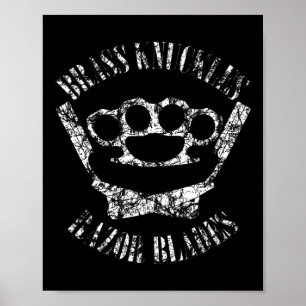 Br Knuckles och Razor-blad - Boxing och Barber t Poster