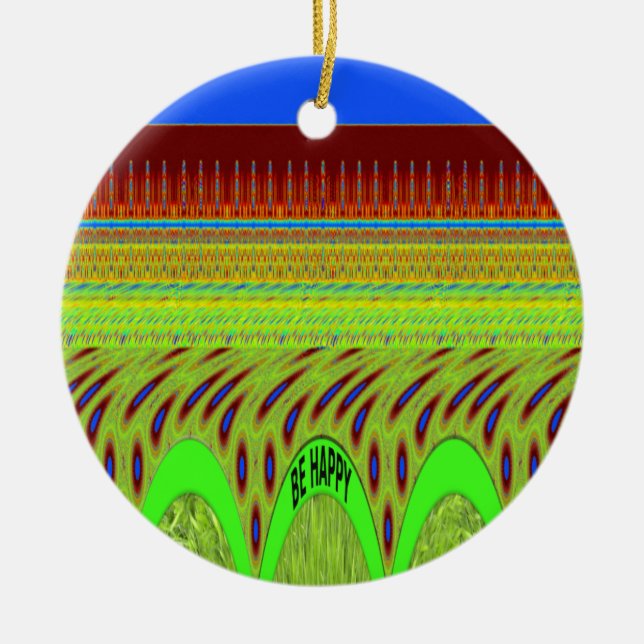 Br Lycklig har en Nicedag Julgransprydnad Keramik (Framsidan)