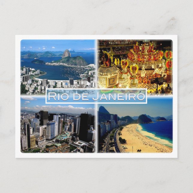 BR Rio de Janeiro - stranden Botafogo - Karnival - Vykort (Framsida)