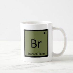 Br - symbol för kemi för broccoliRabe grönsak Kaffemugg