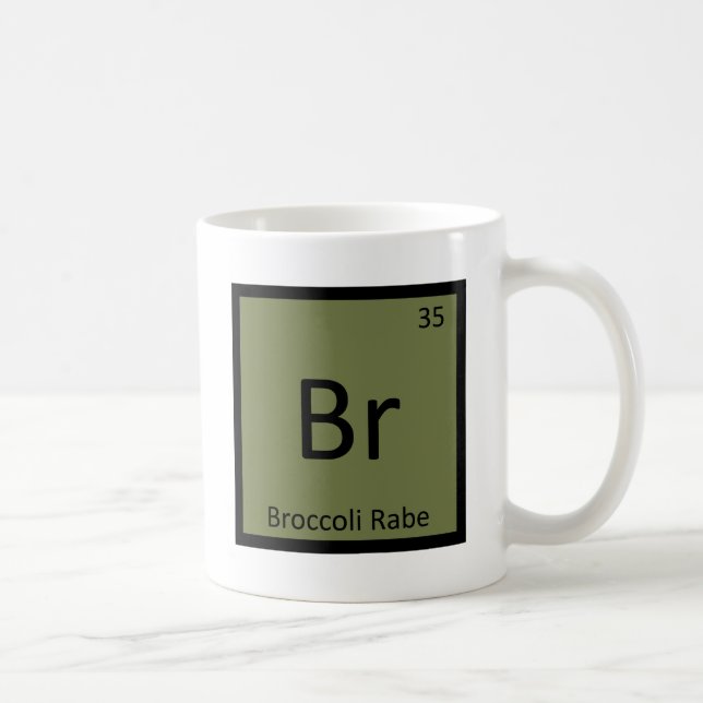 Br - symbol för kemi för broccoliRabe grönsak Kaffemugg (Höger)