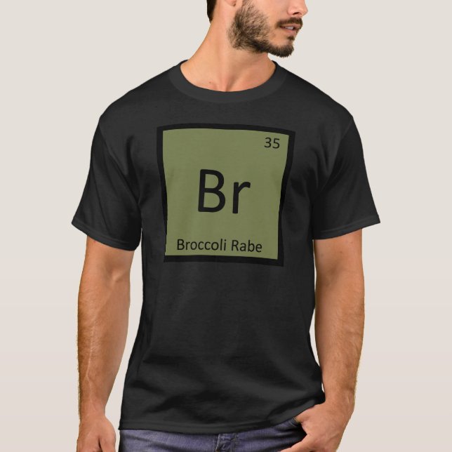 Br - symbol för kemi för broccoliRabe grönsak T-shirt (Framsida)