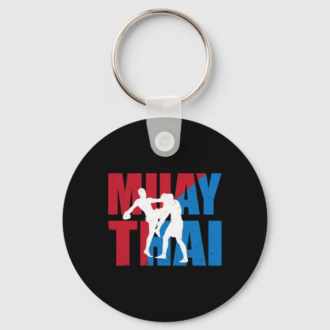 Bra 2 Muay Thai-kämpe Design Kickboxare Mma Tränin Nyckelring (Framsida)