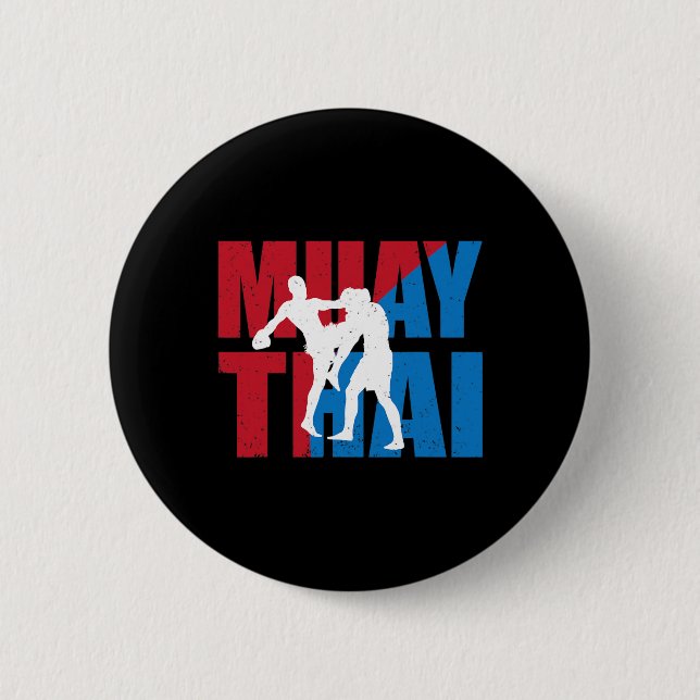 Bra 2 Muay Thai-krigare Design Kickboxer Mma Träni Knapp (Framsida)
