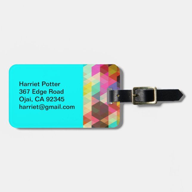 Bra Abstrakt Coola Cute Girly Retro Mode Bagagebricka (Horisontell Framsida)