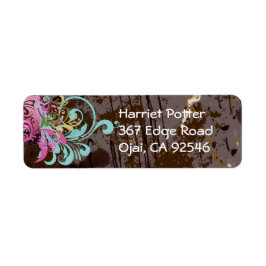 Bra Abstrakt Coola Cute Girly Retro Mode Returadress Etikett