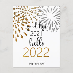 Bra Adjö 2021 Hej 2022 Nyår Fireworks Holi Helg Vykort