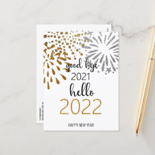 Bra Adjö 2021 Hej 2022 NyårsFireworks Helg Vykort