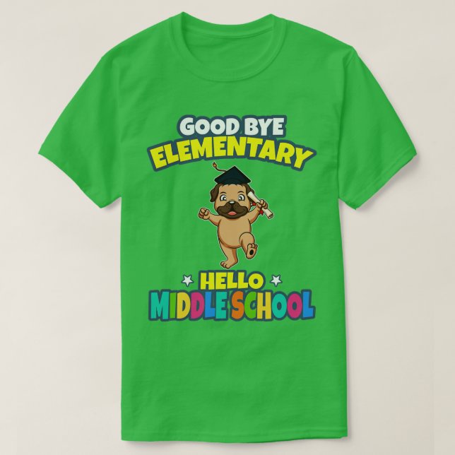 Bra Adjö Elementär Hej Mitten School Studenten T Shirt (Design framsida)