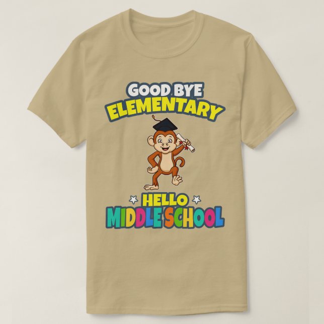 Bra Adjö Elementär Hej Mitten School Studenten T Shirt (Design framsida)
