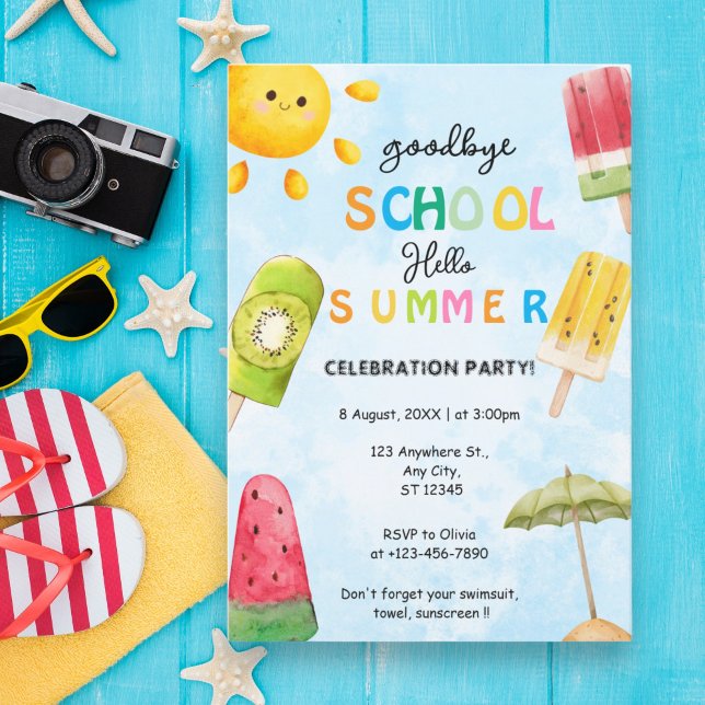 bra Adjö hej sommaren Party Inbjudningar (Skapare uppladdad)