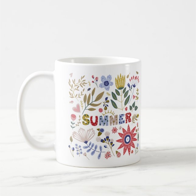 Bra Adjö, Hej, sommartid och blommor Kaffemugg (Vänster)