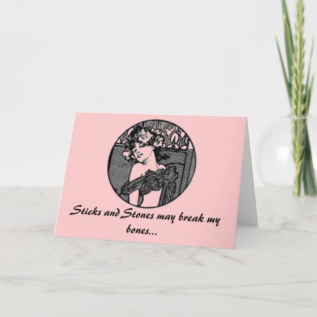 Bra advokathälsning för pinnar och för stenar… kort (Framsida)