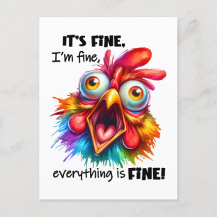Bra, allt är BRA Funny Chicken Vykort