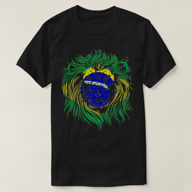 BRA Älskare Lejon brasiliansk brasiliansk Flagga B T Shirt (Design framsida)