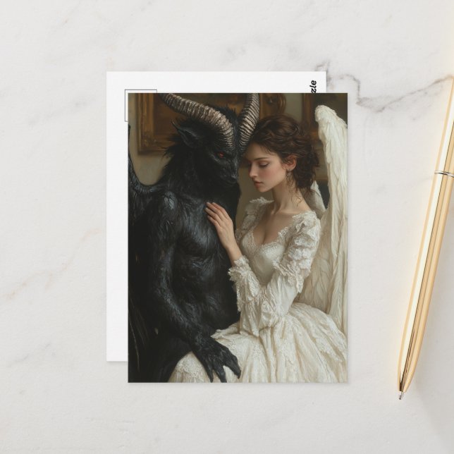 Bra Angel och Evil Demon Vykort (Fram/Back In Situ)