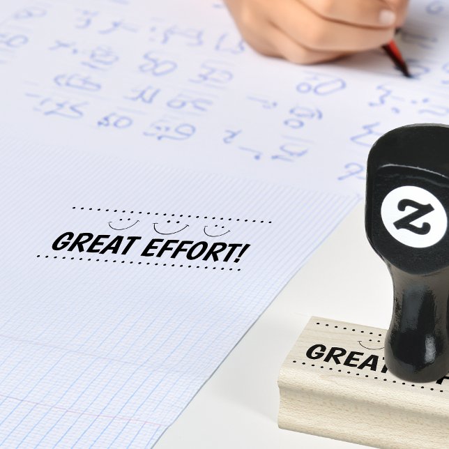 Bra Ansträngning Smily Ansikte Lärare Stämpel (Great Effort Smily Face Teachers Rubber Stamp)