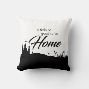 Bra att vara hemsvart, vit kalligrafi modern kudde