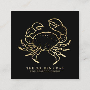 *~* Bra av Golden Crab Guld Dining by Sea Fyrkantigt Visitkort