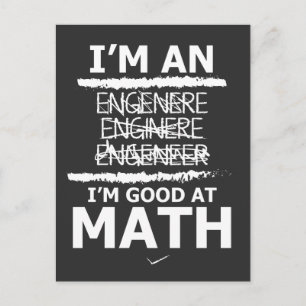 Bra av ingenjörer vid Math Shirt Ingenjör Gift Vykort