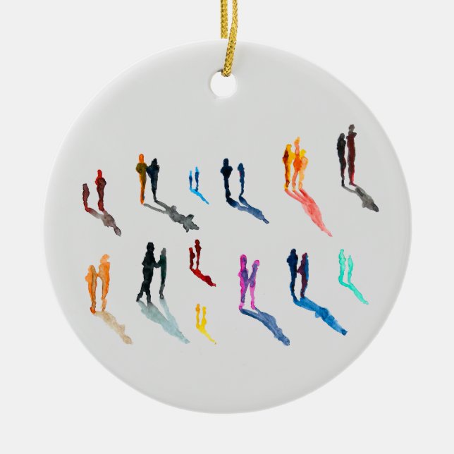 Bra av konst vattenfärg julgransprydnad keramik (Framsidan)