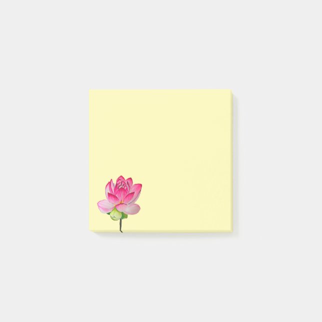 bra av rosa vattenfärgen lotus blomma post-it block (Framsida)