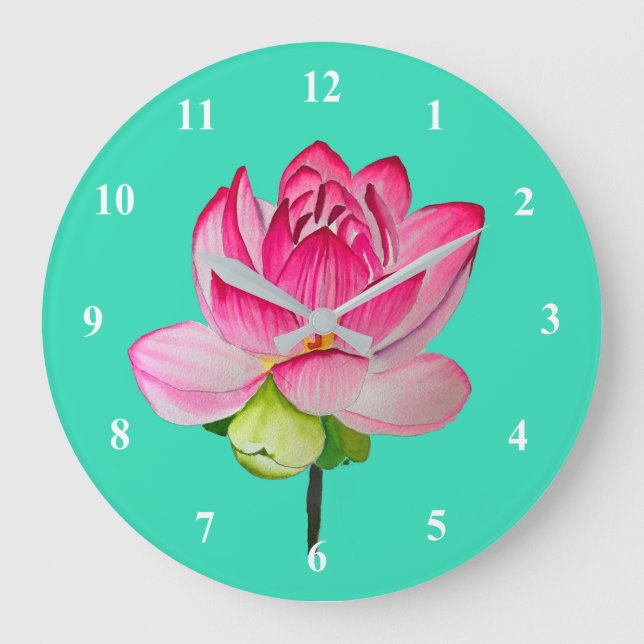 bra av rosa vattenfärgen lotus blomma stor klocka (Framsida)
