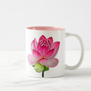 bra av Rosa vattenfärgen lotus blomma Två-Tonad Mugg