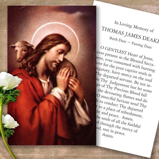 Bra av schepherd Prayer Sympathy Cards Visitkort (catholic, religious, celebration of life, in loving memory of, prayer cards for bereavement)
