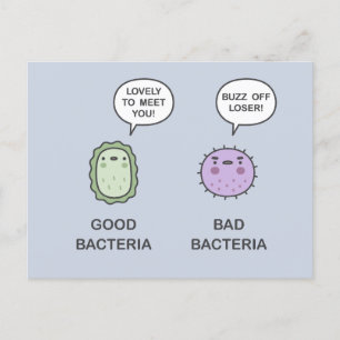 Bra Bacteria, Bad Bacteria Inbjudan Vykort