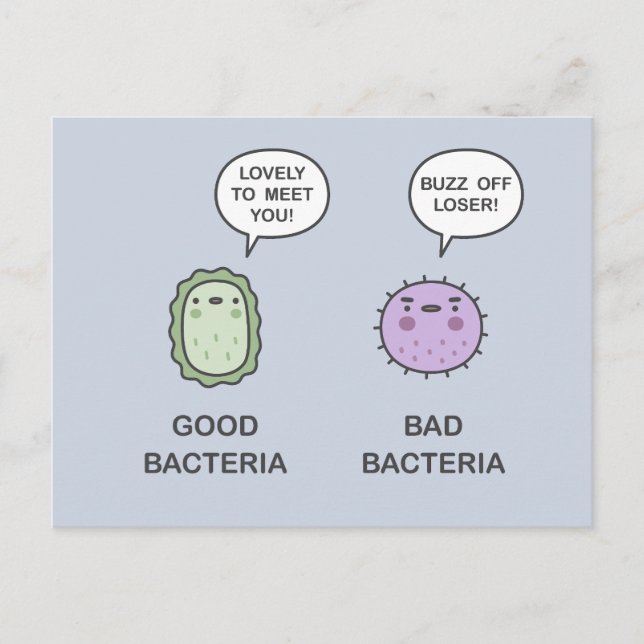 Bra Bacteria, Bad Bacteria Inbjudan Vykort (Framsida)