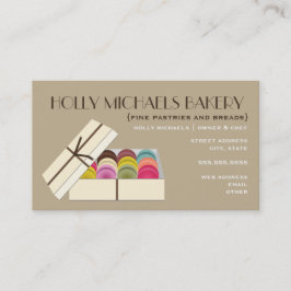 Bra Bakery-Affärskortet - en dozen Macaron Visitkort