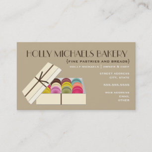 Bra Bakery-Affärskortet - en dozen Macaron Visitkort
