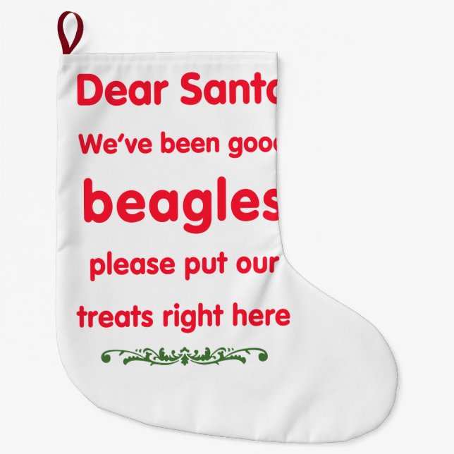 bra beagles stor julstrumpa (Framsidan)