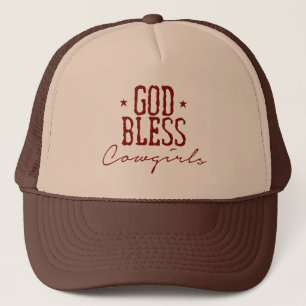 Bra bless cowgirl, brun modern typografi keps