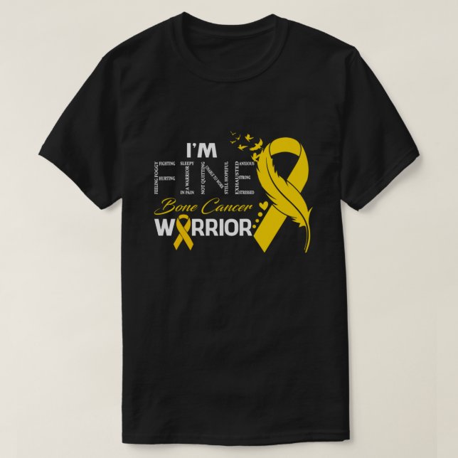 Bra Bone Cancer Warrior Awareness Feather T Shirt (Design framsida)