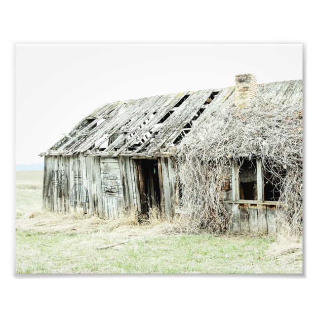 Bra Bones Rural Farmhouse Stil Barn Fototryck (Framsidan)
