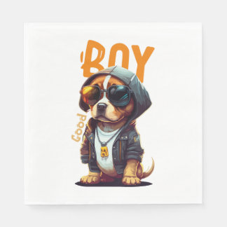 Bra Boy Hund Cute Puppy Pappersservett