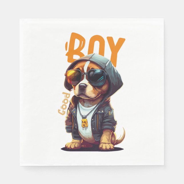 Bra Boy Hund Cute Puppy Pappersservett (Framsidan)