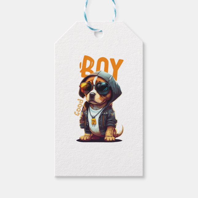 Bra Boy Hund Cute Puppy Presentetikett (Framsidan)