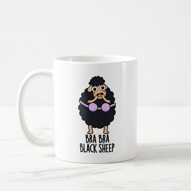 Bra-bra Black Sheep Funny Animal Pun Kaffemugg (Vänster)