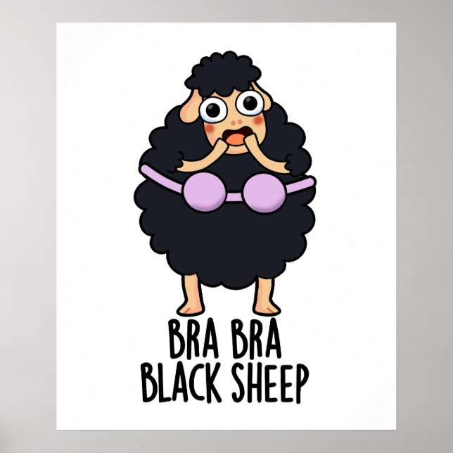 Bra-bra Black Sheep Funny Animal Pun Poster (Framsidan)