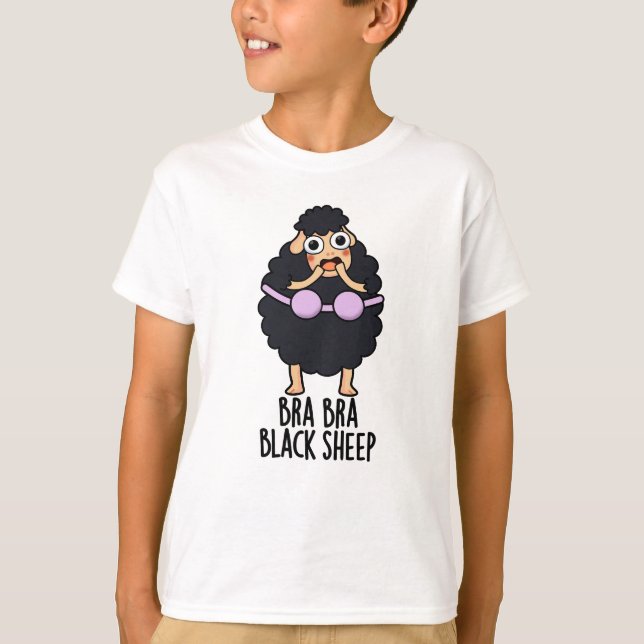 Bra-bra Black Sheep Funny Animal Pun T Shirt (Framsida)